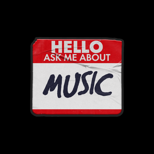 ACRYLIC PIN - ASK ME ABOUT MUSIC